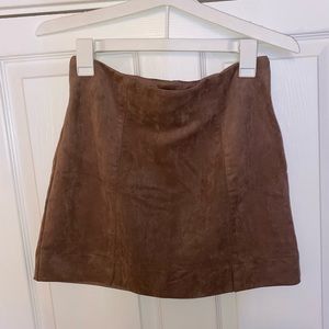 purple/pink velvet short skirt